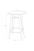 Stół Barowy Paris Wood metaliczny jesion - d2design